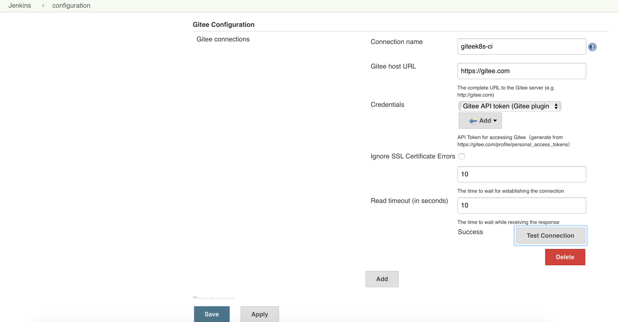 Code cloud link configuration